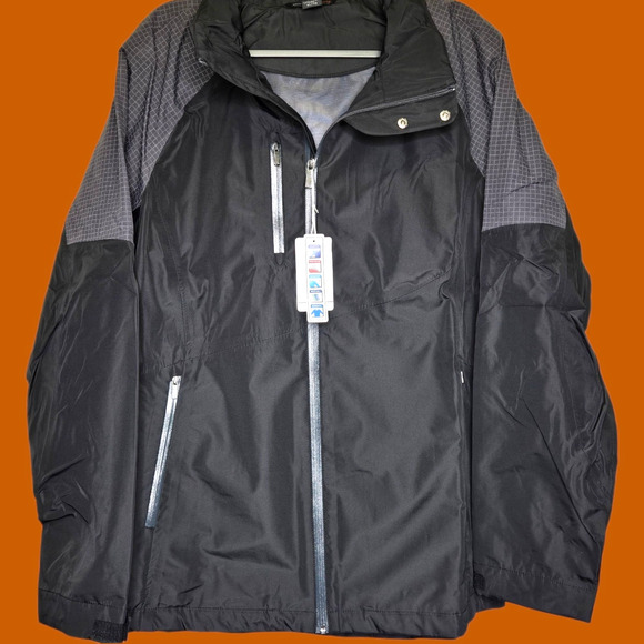 North End Sport Men's Size XL Black/Carbon Seam-Sealed Waterproof Shell Jacket - Picture 8 of 16